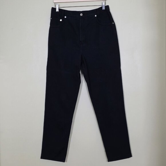 Simon Chang Denim - Simon Chang Jeans Women 14 Black High Rise Cotton Denim Canada Made Straight Leg